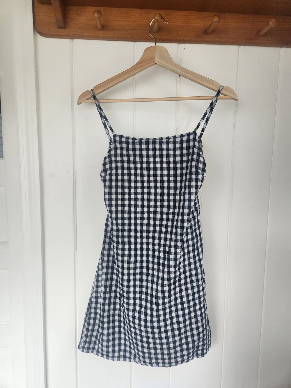 American Eagle Outfitters Black & White Gingham Tie Back Dress